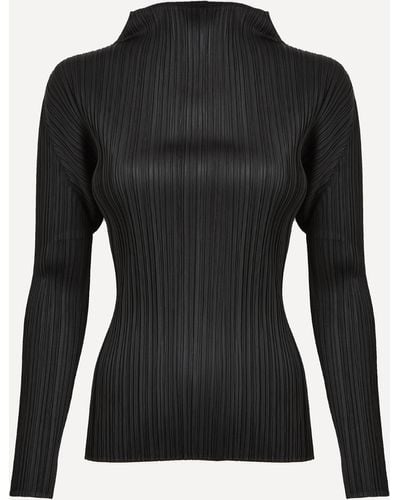 Pleats Please Issey Miyake Women's Monthly Colours September Pleated Top 5 - Black