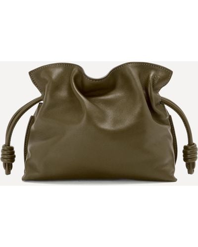 Loewe Mini Flamenco Leather Clutch Bag - White