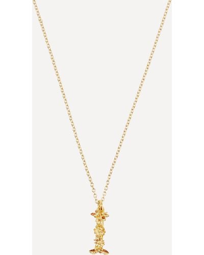Alex Monroe Gold-plated Floral Letter I Alphabet Necklace One Size - Metallic