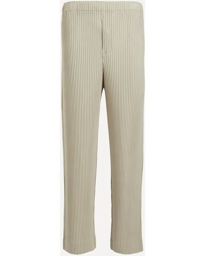 Homme Plissé Issey Miyake Mens Mc March Pleated Straight Trousers 3 - Natural