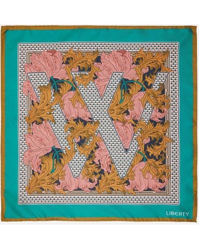 Liberty Women's Alphabet Lauras Reverie W 45x45 Silk Scarf One Size - Green