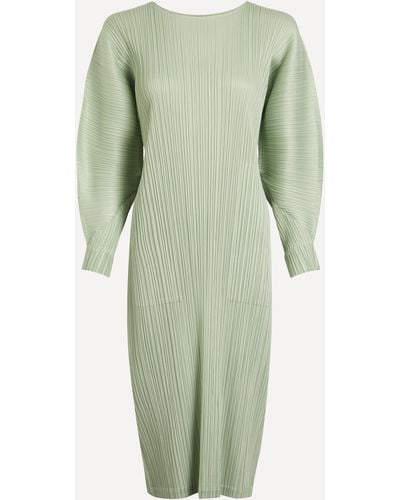 Pleats Please Issey Miyake Women's November Monthly Colours Dress 3 - Green