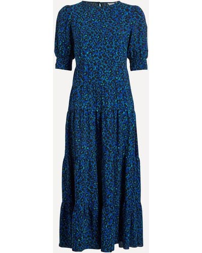Scamp & Dude Women's Shadow Leopard Maxi Dress 14 - Blue