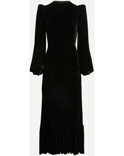 The Vampire's Wife Women's Velvet Silk Villanelle Midi Dress 12 - Black