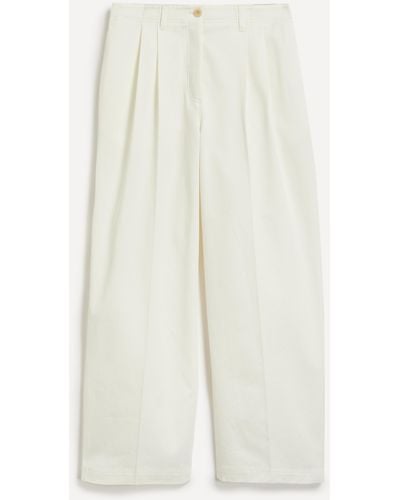 Totême Women's Relaxed Twill Trousers 8 - White