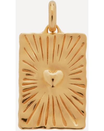 Monica Vinader Gold Plated Vermeil Silver Talisman Heart Pendant - White