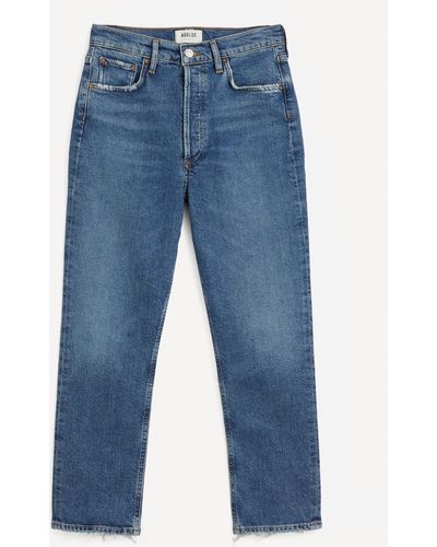 Agolde Women's Riley High-rise Straight Crop Jeans - Blue