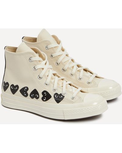 COMME DES GARÇONS PLAY Women's X Converse 70s Multi-heart Hi-top Canvas Sneakers 5.5 - Natural
