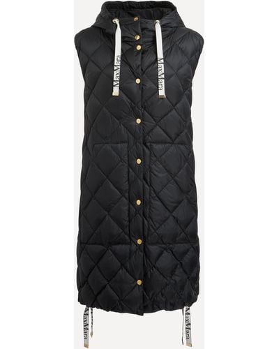 Max Mara The Cube Hooded Grosgrain-trimmed Quilted Shell Down Vest - Black
