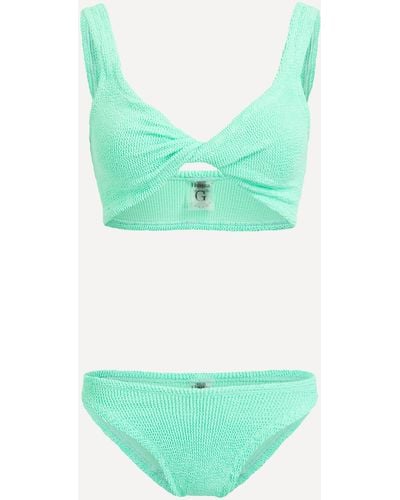 Hunza G Women's Lime Juno Crinkle Bikini One Size - Green