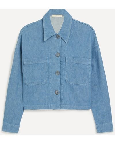 Sessun Women's Notteri Cotton-linen Chambray Twill Jacket Xs - Blue