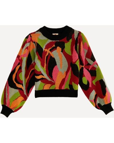 FARM Rio Women's Multicolour Dance Knitted Sweater Xl - Red