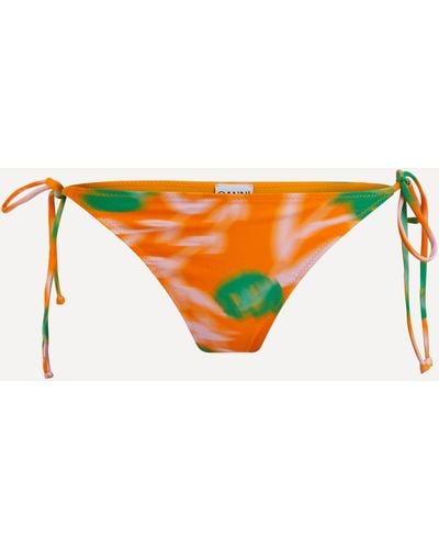 Ganni Women's Vibrant Orange String Bikini Bottoms 8 - Brown