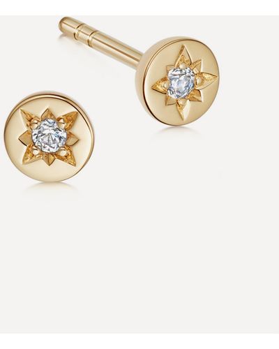 Astley Clarke 18ct Gold Plated Vermeil Silver Polaris White Sapphire Stud Earrings