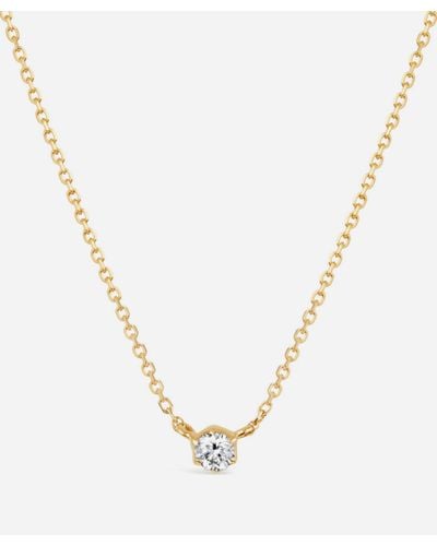 Dinny Hall 18ct Gold Elyhara Small Diamond Pendant Necklace - Metallic