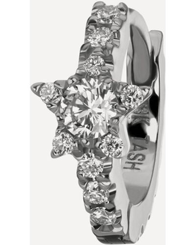 Maria Tash 18ct 6.5mm Diamond Star Eternity Single Hoop Earring - Metallic