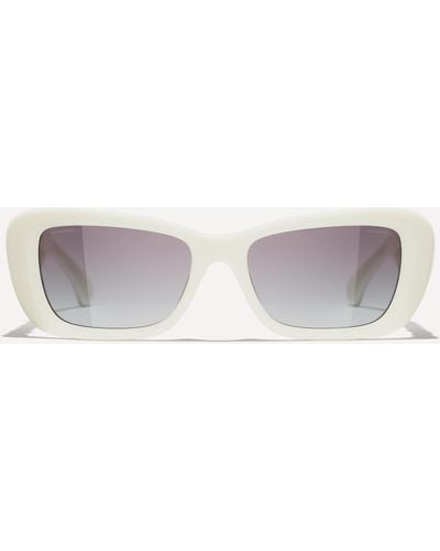 Chanel Women's Rectangle Sunglasses One Size - White