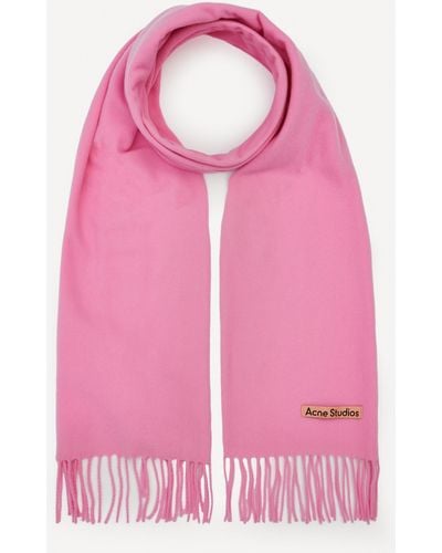Acne Studios Women's Narrow Fringe Wool Scarf One Size - Pink