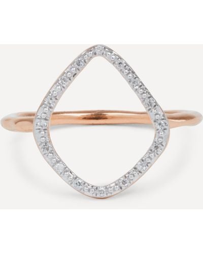 Monica Vinader Rose Gold Plated Vermeil Silver Riva Diamond Hoop Ring K - Metallic