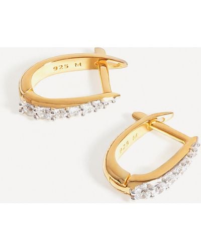 Missoma 18ct Gold-plated Vermeil Silver Pave Claw Huggie Hoop Earrings - Metallic