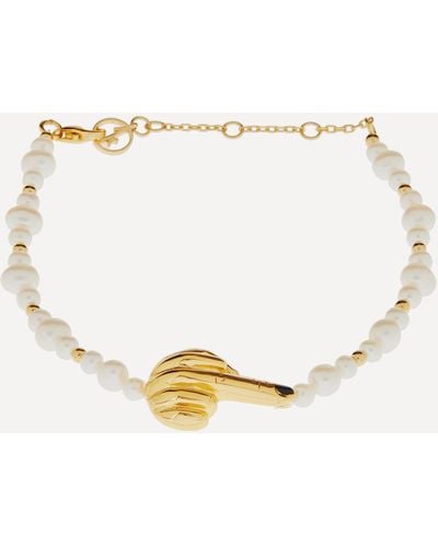 Anissa Kermiche Gold-plated French For Goodnight Pearl Bracelet - White