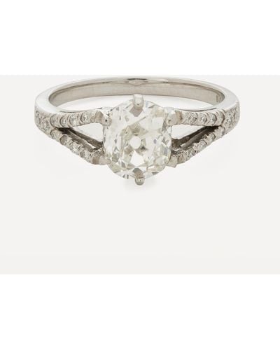 Kojis Platinum Old Cut Diamond Ring O.5 - White