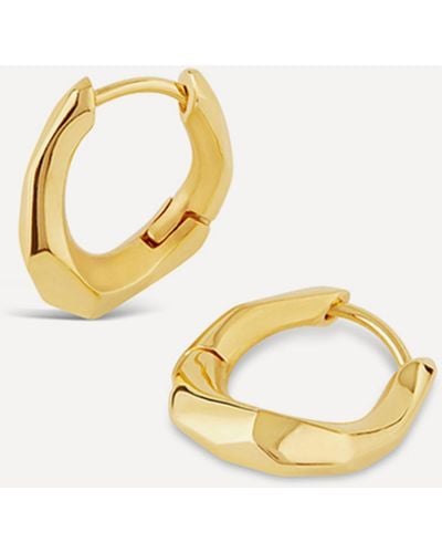 Dinny Hall 22ct Gold Plated Vermeil Silver Thalassa Small And Chunky Faceted Huggie Hoop Earrings - Metallic