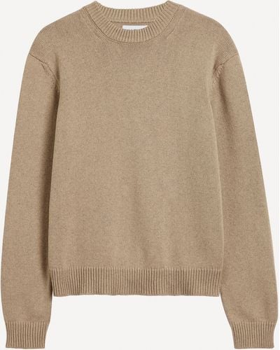 Han Kjobenhavn Mens Crew-neck Cashmere Sweater - Natural
