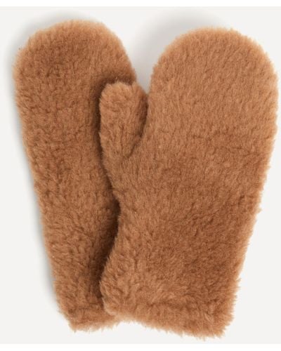 Max Mara Wool Ombrato Mittens - Brown