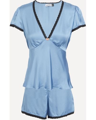 RIXO London Women's Maddy Silk-blend Pyjama Set - Blue