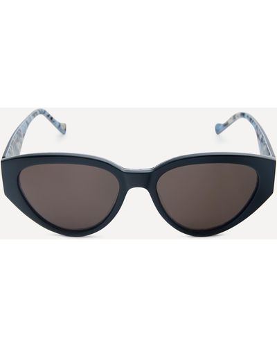 Liberty Women's Black With Print Cat-eye Sunglasses One Size - Grey