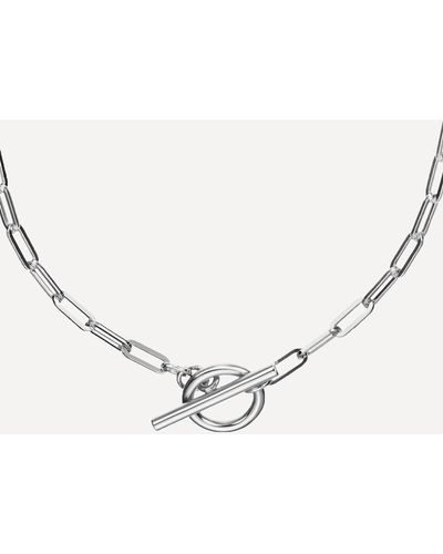 Otiumberg Silver Love Link Chain Necklace One Size - Metallic