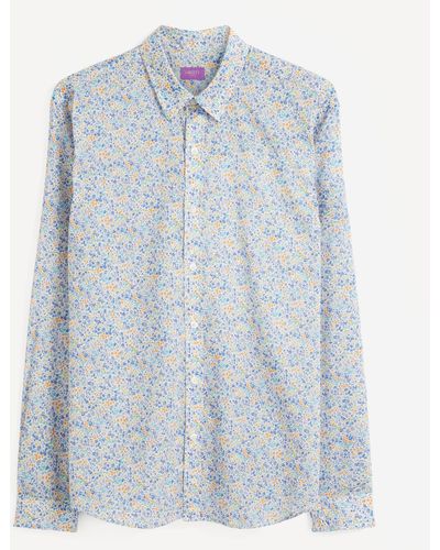 Liberty Phoebe Tana Lawntm Cotton Casual Classic Slim Fit Shirt - Blue