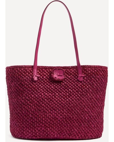 Liberty Women's Raffia Large Toama Tote Bag One Size - Red