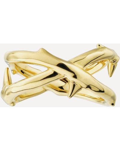 Shaun Leane Gold Plated Vermeil Silver Rose Thorn Wide Band Ring - Metallic