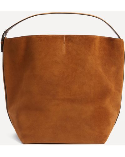 Totême Women's Belted Suede Tote Bag One Size - Brown