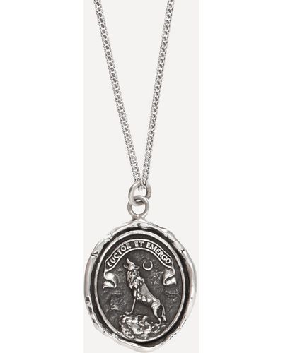 Pyrrha Mens Sterling Silver Struggle And Emerge Necklace - Metallic