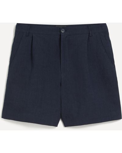 Percival Mens Linen Shorts 32 - Blue