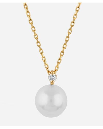 Dinny Hall 14ct Gold Shuga Pearl And Diamond Pendant Necklace - White