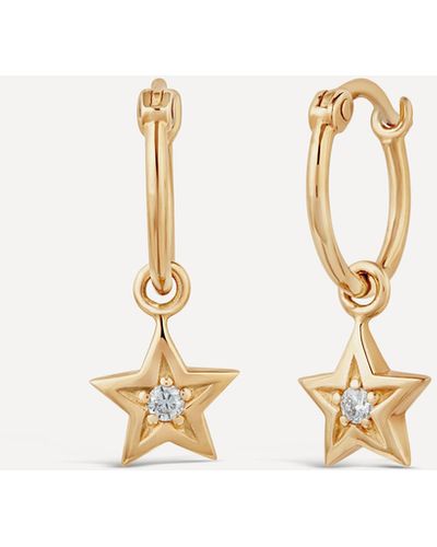 Dinny Hall Recycled Gold Bijou Diamond Star Hoop Earrings - Natural