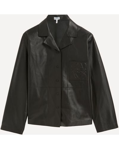 Loewe Women's Nappa Leather Pyjama Blouse 12 - Black