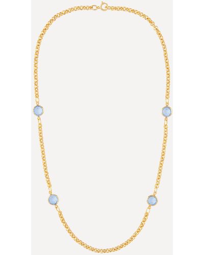 Susan Caplan Gold-plated 1990s Aquamarine Crystal Chain Necklace One - Natural