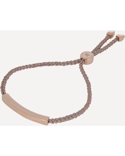 Monica Vinader Rose Gold Plated Vermeil Silver Linear Cord Friendship Bracelet - Natural