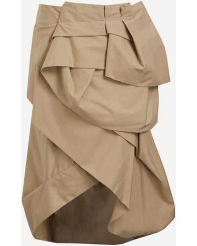 Dries Van Noten Women's Draped Peplum Skirt 8 - Natural
