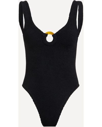Hunza G Women's Celine Crinkle Swimsuit One Size - Black