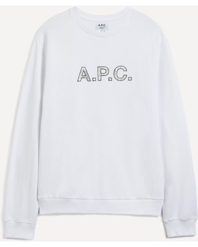 A.P.C. A. P.c. Mens Dragon Tana Lawn Cotton Liberty Print Logo Sweatshirt - White