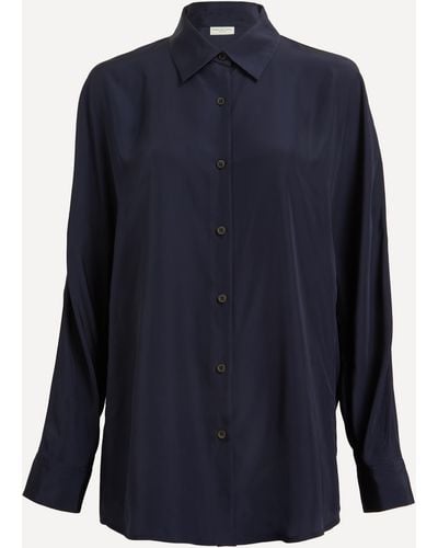 Dries Van Noten Women's Oversized Navy Shirt Xs - Blue