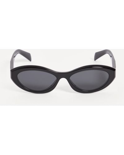 Prada Women's Oval Acetate Sunglasses One Size - Black