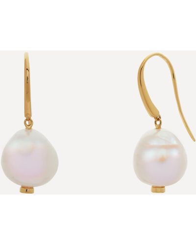 Monica Vinader 18ct Gold Plated Vermeil Silver Nura Pearl Drop Earrings One Size - White