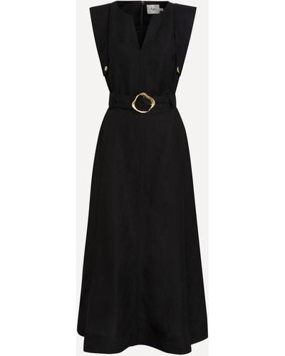 Aje. Women's Lyric Belted Midi Dress 8 - Black